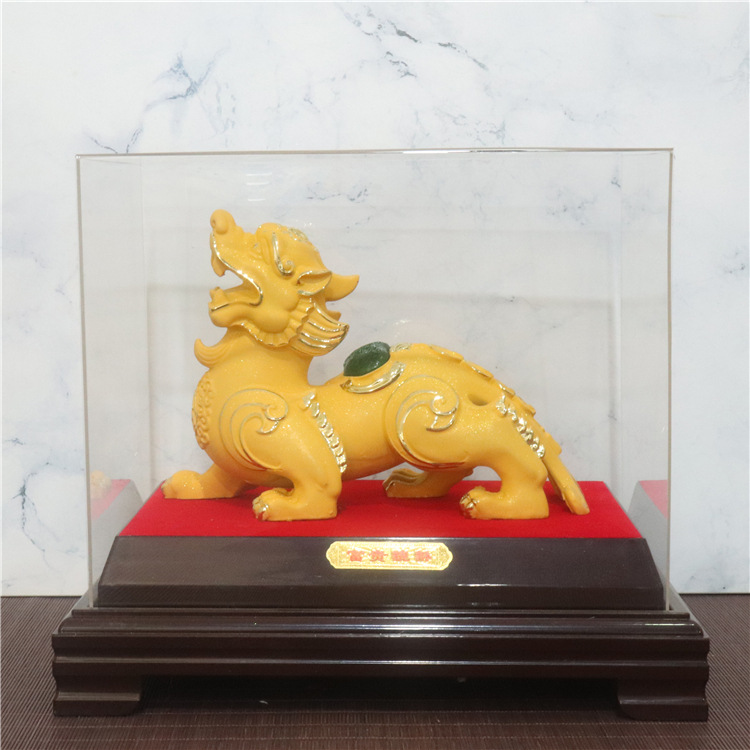 現(xiàn)貨富貴貔貅絨沙金擺件珍藏辦公會銷會展禮品支持一件代發(fā)