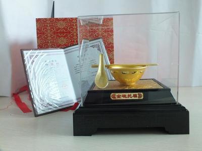 【會銷《金碗托福》絨沙金立體工藝品擺件、碗筷會銷商務禮品】價格_廠家_圖片 -